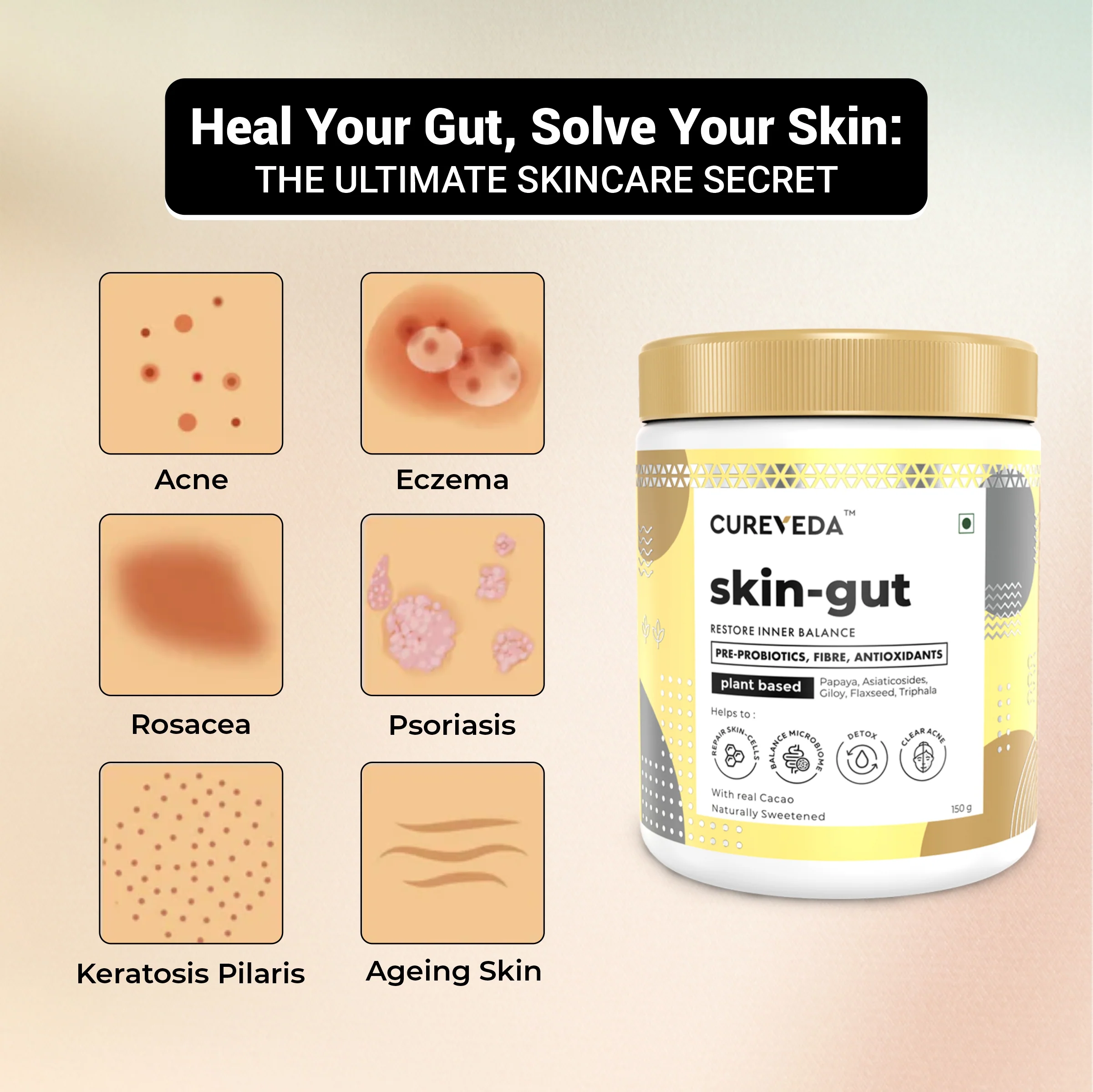 Cureveda Skin-gut with Pre-probiotics - Image 6