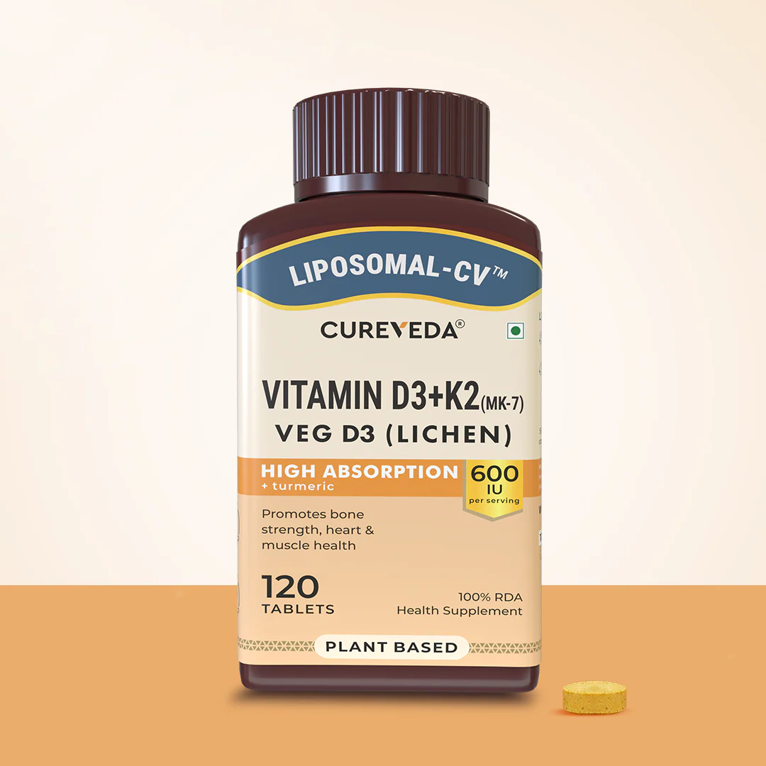 Cureveda Liposomal Vitamin D3 600 IU + Vitamin K2-7 & Turmeric