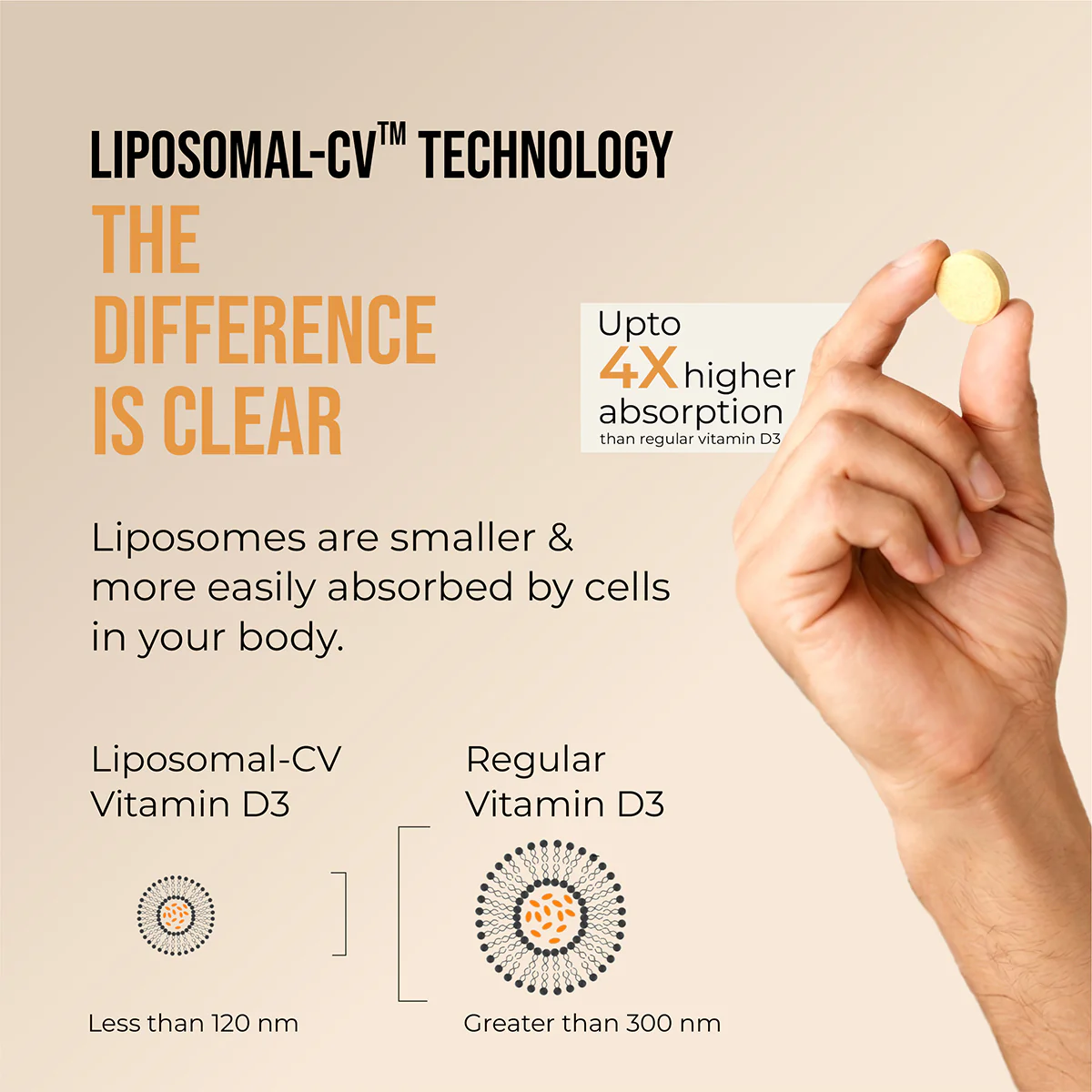 Cureveda Liposomal Vitamin D3 600 IU + Vitamin K2-7 & Turmeric - Image 4