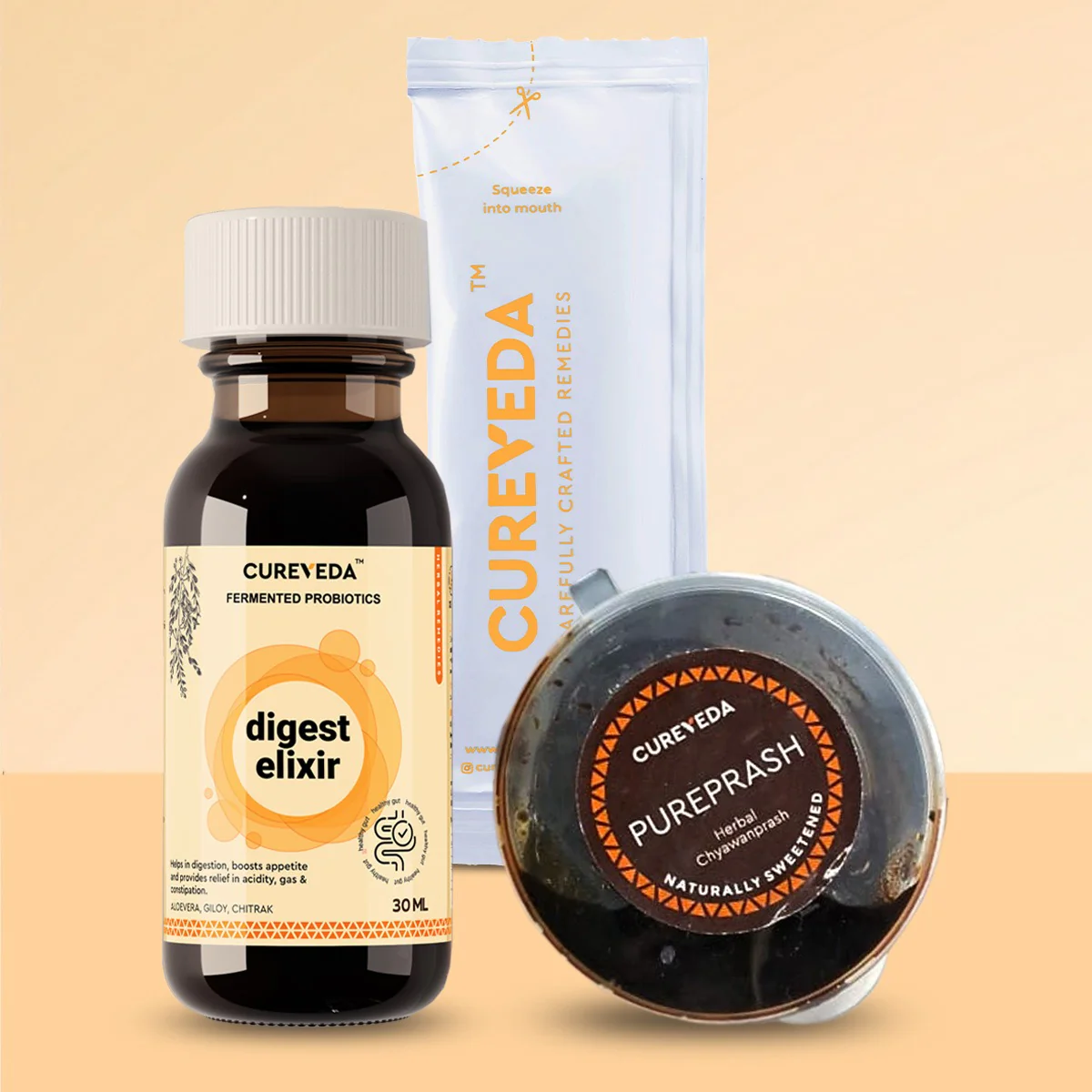 Wellness Starter Kit - Digest elixir, Gold, Chyawanprash